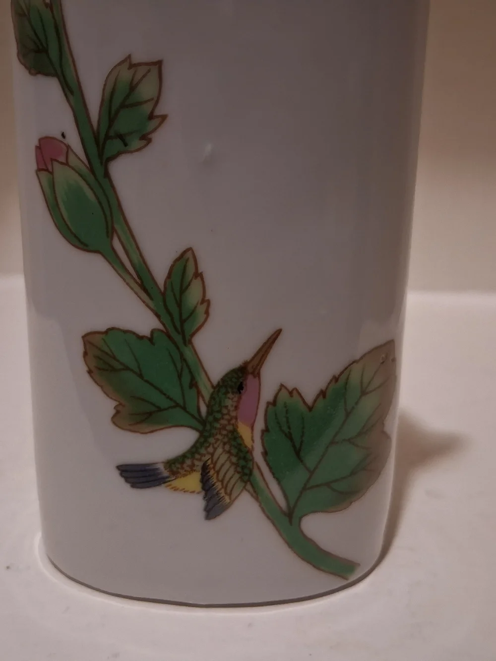 Vintage JSNY Porcelain Hummingbird Vase
